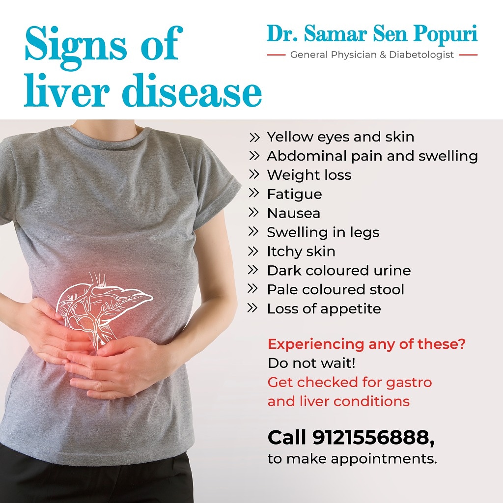 If not treated early, this might cause acute further create complications to your health.

Get yourself checked from a good physician in town. 

Call 9121556888, to make appointments.

#liverproblems #liverconditions #healthyliver #liverhealth #liverdiseases