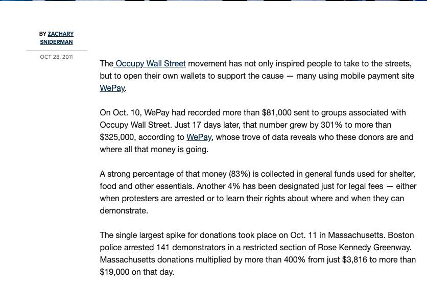 Small dollar donations