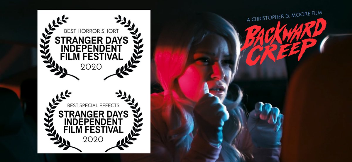 Our film <a href="/BackwardCreep/">BackwardCreep</a> just won 2 awards at the Stranger Days Independent Film Festival! We won Best Horror Short and Best Special Effects! That puts us at 15 total awards so far! #backwardcreep