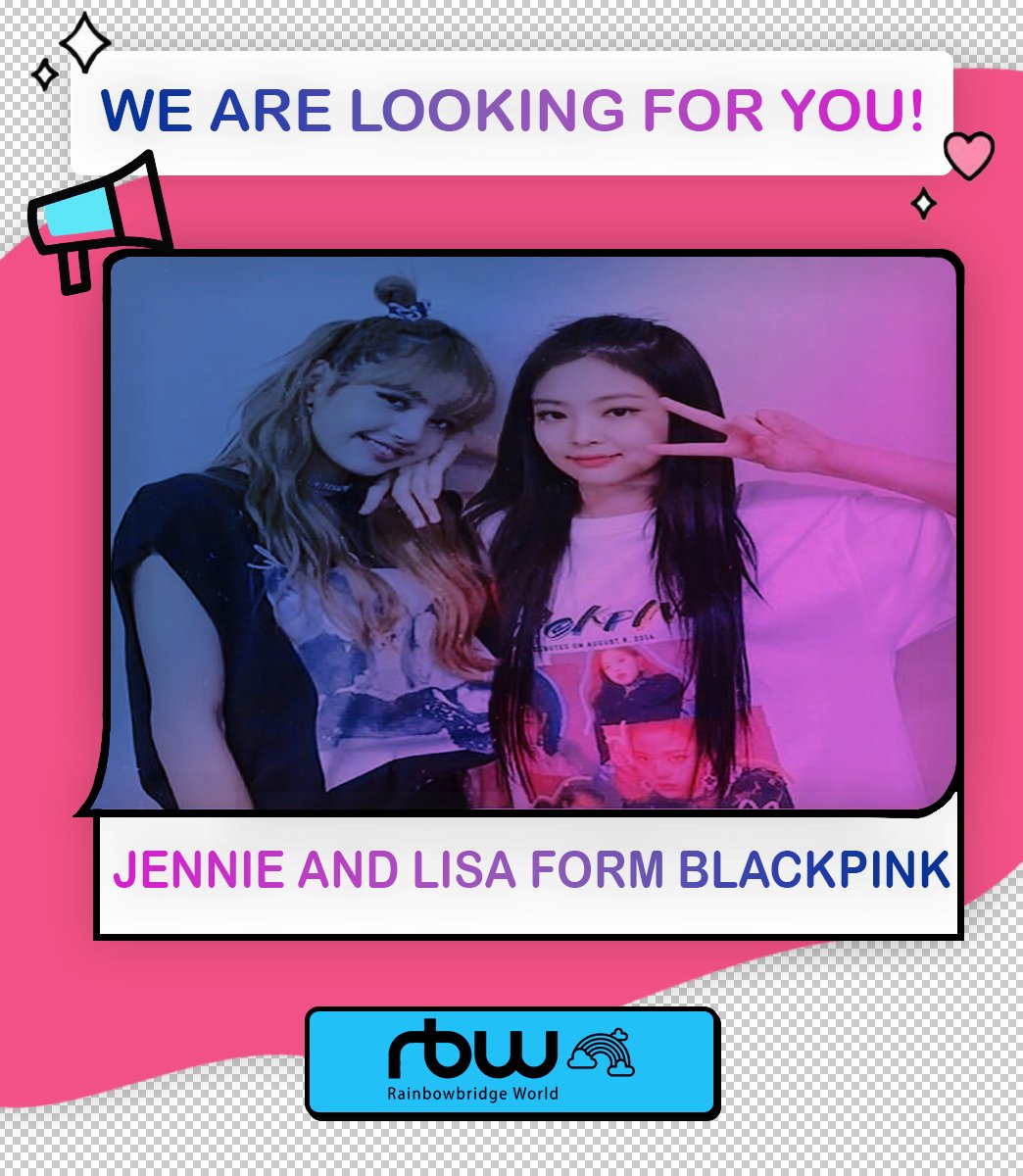 RBWent's tweet photo. ⁺˖ 🌈. . . * . #RBWUpdate.
ㅤ🔎… 𝘙𝘉𝘞 is looking for...
ㅤㅤㅤ ✨♯ Jennie and Lisa from BLACKPINK ♯✨
Nuestras niñas de @PINKSTARtwt andan en buscas des estas lindas nenas, para poder seguir con sus actividades. Si te interesa formar parte del grupo deja tu mg ✨ https://t.co/Ja0ncCJ1y0