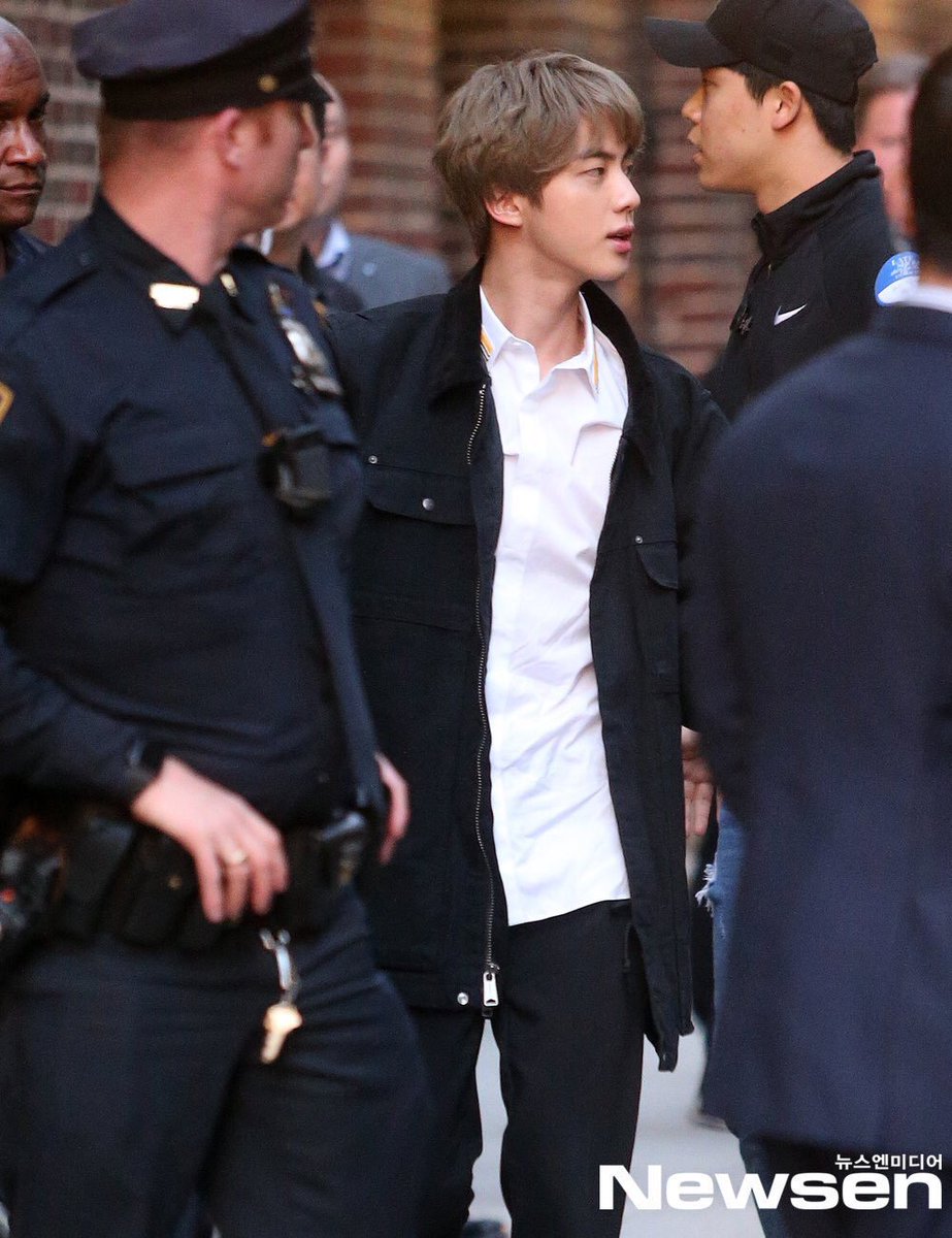 GoAwayWithJae's tweet image. I know I say this periodically, but I want to see Jin in a film or KDrama where he plays a detective, SWAT commander or Ji Chang-Wook's criminal brother. I know he's busy, but I really hope the world gets to see his charisma and talent outside of the music world one day, too.