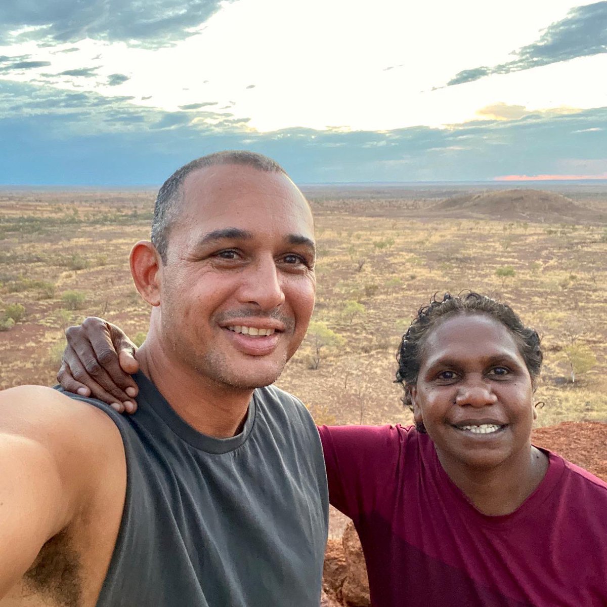 I’m currently working on two more books I’ll mention. One is about the Gurindji Wave Hill Walk-off for children, co-authored with Rosie Smiler, a granddaughter of Vincent Lingiari.My daughter, Shayla Mayor is illustrating. (Photo: Rosie & me, Gurindji country)