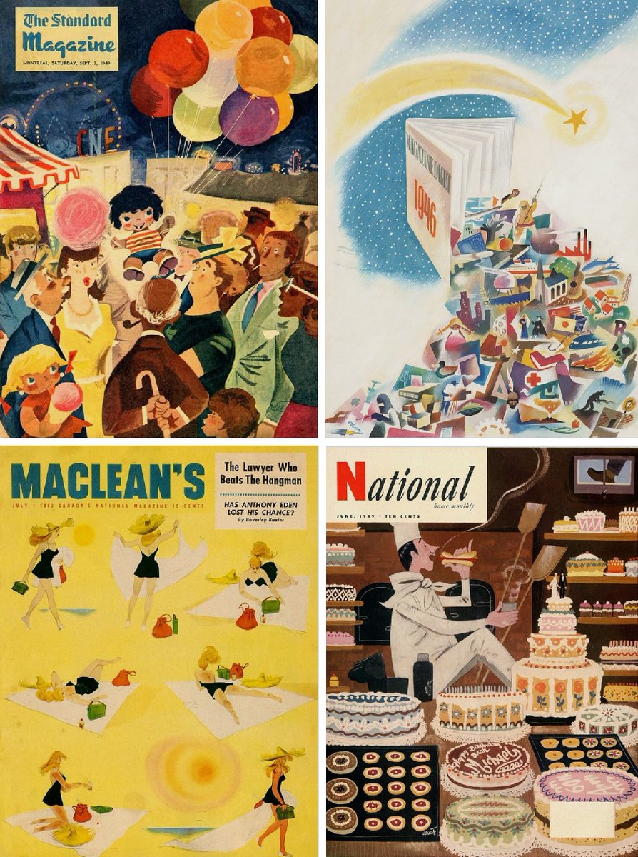 O Xrhsths カトウ ニニ Sto Twitter 画家 イラストレーター オスカー カーン 1916 1956 父がユダヤ人の政治活動家で自身も地下活動に携わっていた彼は1939年に英国へ脱出 曲折を経てカナダでグラフィックデザイナーとして活躍します 1枚目はクリスマスの