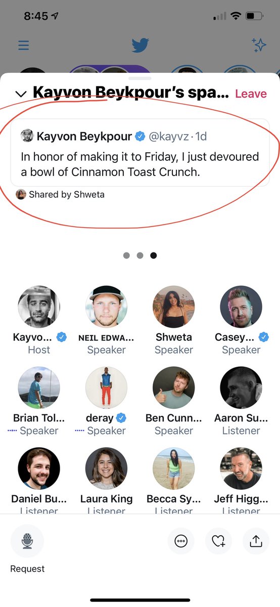 7/ Also really like the ability to share Tweets, which is just one form of content that provides additional context.  @kayvz hinted that perhaps other content (eg URLs, PDFs, etc) could be a possibility in the future, while acknowledging how important it is to have constraints.