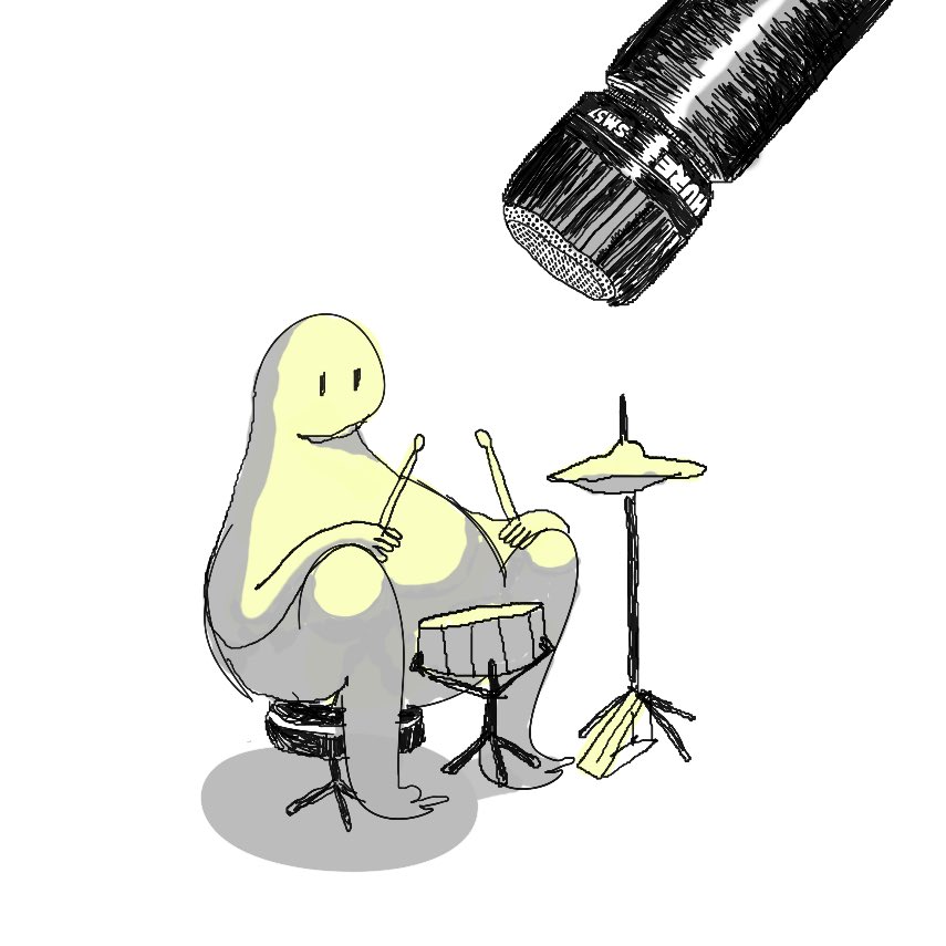 tiny drummer or big mic? you choose