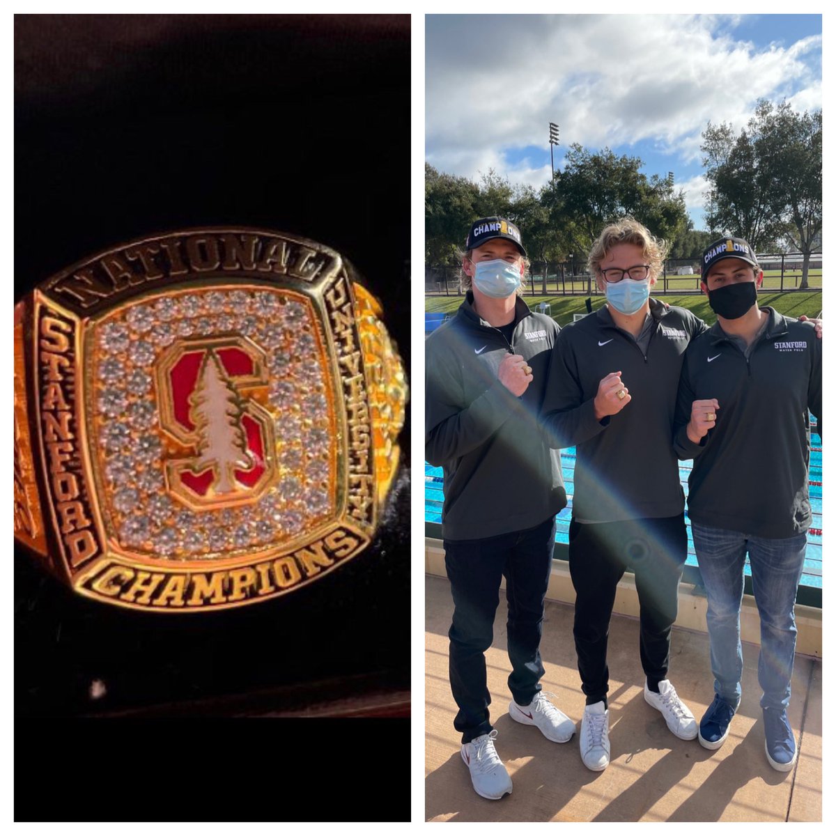 SHPAthletics's tweet photo. 3 members of the 2018 @WCALSports Champion SHP Boys Water Polo team, @walkmantalkman, @WeigleLarsen, and Andrew Churukian, received their 2019 National Championship rings as members of the @StanfordMWP team.
#RepThePrep https://t.co/vM2PHv4yzZ