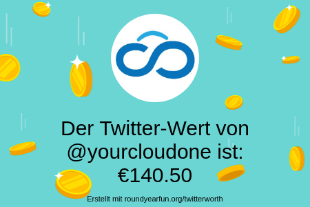 yourcloudone's tweet photo. Mein Twitter-Wert ist: €140.50

Finde deins mit https://t.co/EaB6nnoz3z

⠀ https://t.co/v2KtGxwsTB