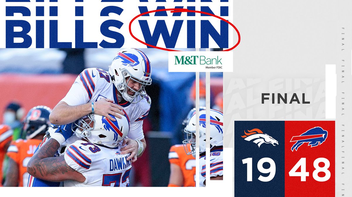 BuffaloBills's tweet photo. BILLS WIN!!!

#BUFvsDEN | #BillsMafia https://t.co/UMWS7xeaFC