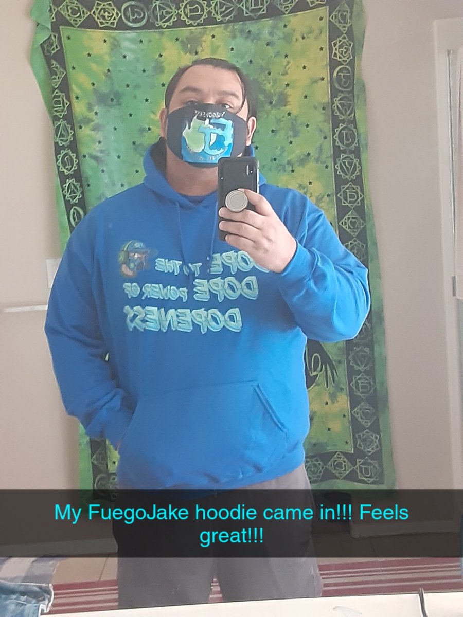 fuegojake's tweet photo. Finally got my Hoodie in!!! You can get this and the mask as well and other merch at https://t.co/7FuJ2f9c89 https://t.co/zemm4cip6i