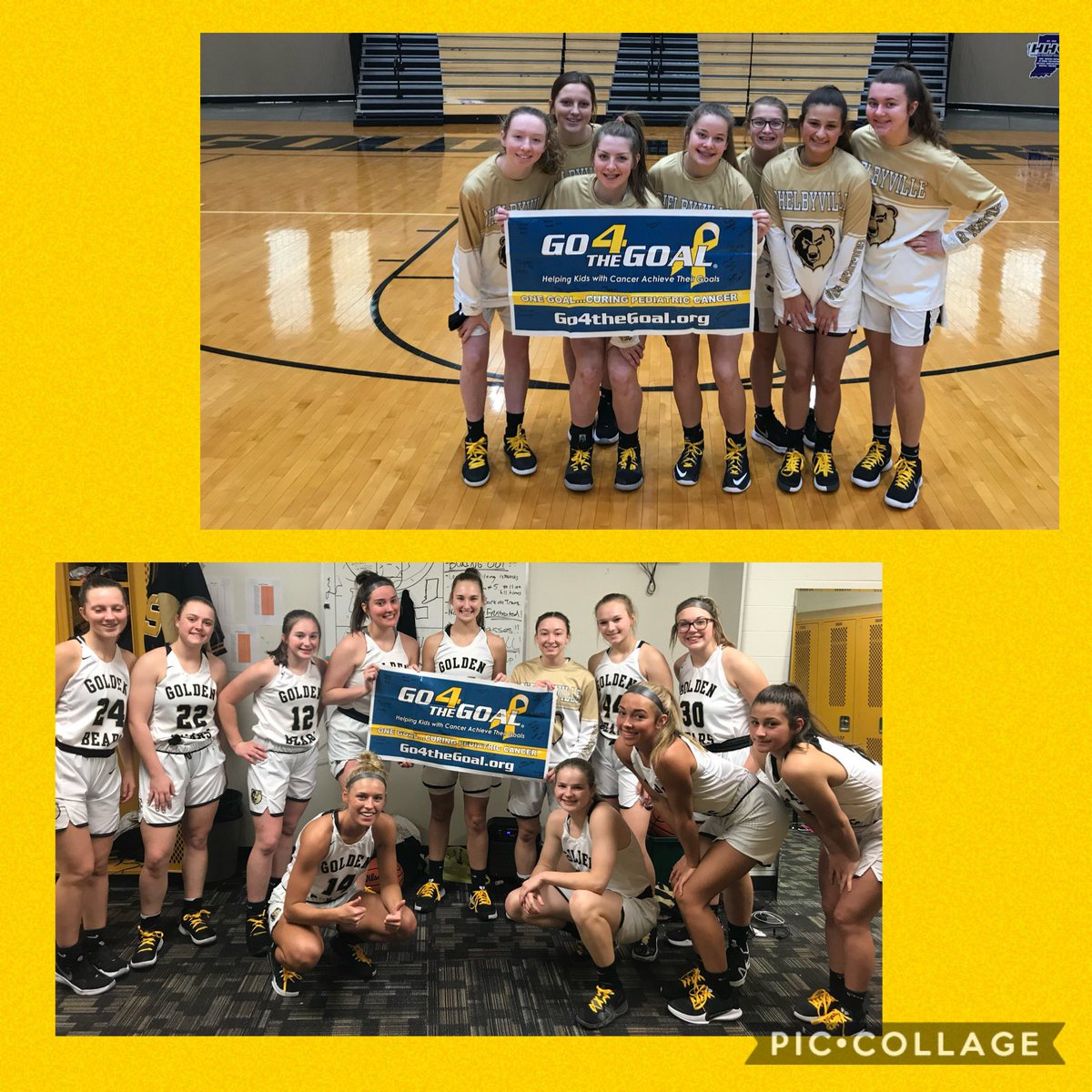 ShelbyvilleGbb's tweet photo. We were happy to support a great cause today with @Go4theGoal &amp; lace up for cancer! These yellow shoe laces show our support to local children battling cancer! #LaceUpForCancer 💛💛💛 https://t.co/qZL134qZoe