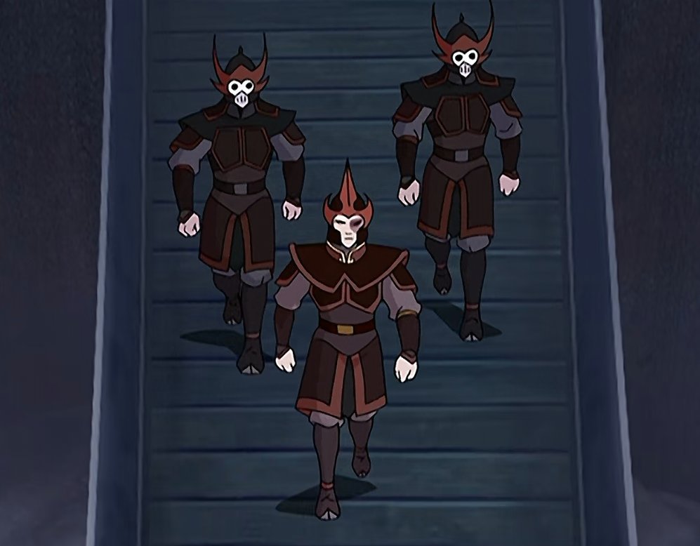 Artbook says fire nation armor is specifically inspired by samurai armor though, but they had to streamline the details a lot to make it easier to animateHaving skulls as your minion masks tho..."Are...Are we the baddies??"