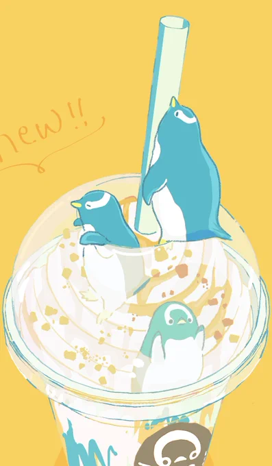 ジェンツーフラペチーノ(すやすやわくわく味)#ペンギン #ジェンツーペンギン #penguin 