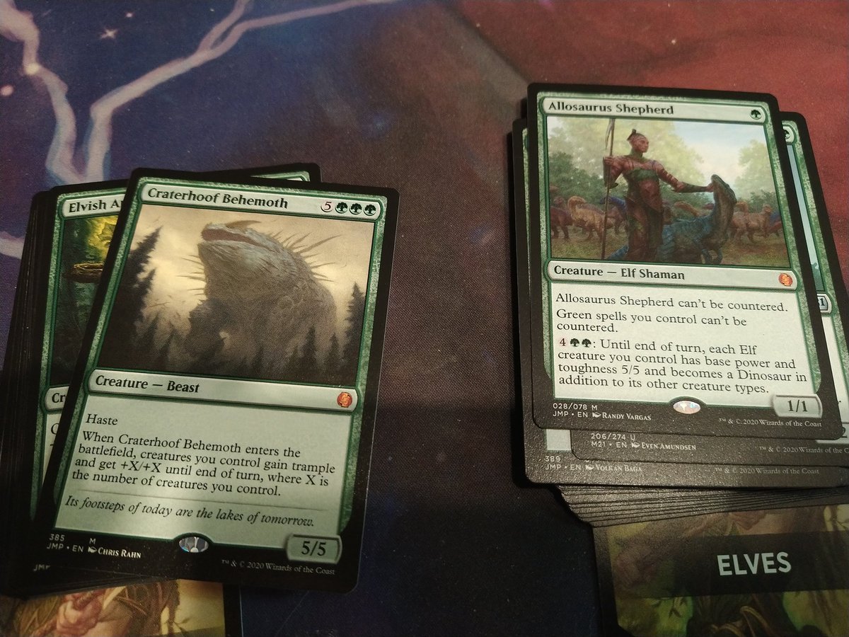 ProfEdelson's tweet photo. We cracked open a 4-pack of #MTGJMP today. Manny got Plus One and Goblins (Branching evolution and Muxus). I got... https://t.co/laq2hmoF13