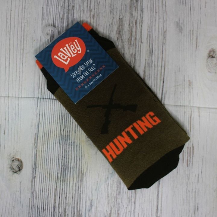 ThisMamas's tweet photo. The I'd Rather Be Hunting Socks from Lavley are an excellent gift choice for that hunter. The camouflage green colors may blend in with your surroundings, but the bold orange message on the bottom loudly proclaims that you would "rather be hunting" https://t.co/xKr3E0z0d0 https://t.co/qVhxvn4hcs