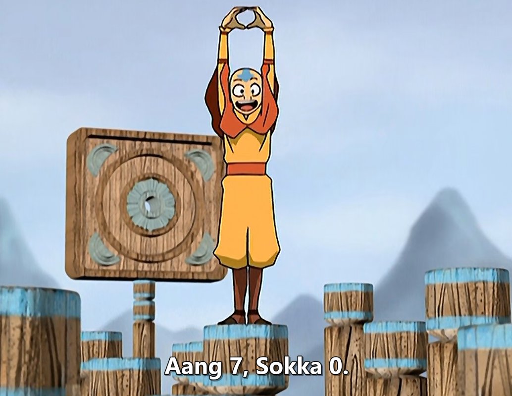 man the EFFORT this show puts into worldbuilding though, like creating this whole air ball game field just for ONE SCENE???(but wait, how was Sokka supposed to play without airbending LOL)
