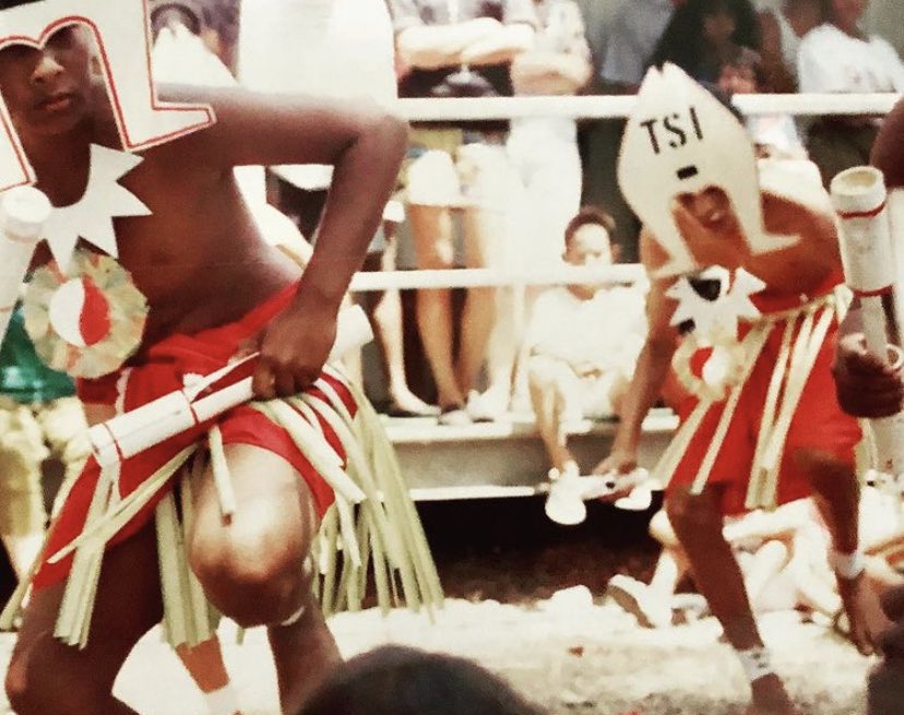 Born and raised in Darwin on Larrakia land, I was able to practice culture in the Islander community & taught hunting on nearby reefs. Darwin is a pearling frontier like my Dad’s home island, Waiben (Thursday Is). We fit in. Photo of our little dance troupe. I’m the lankiest one.
