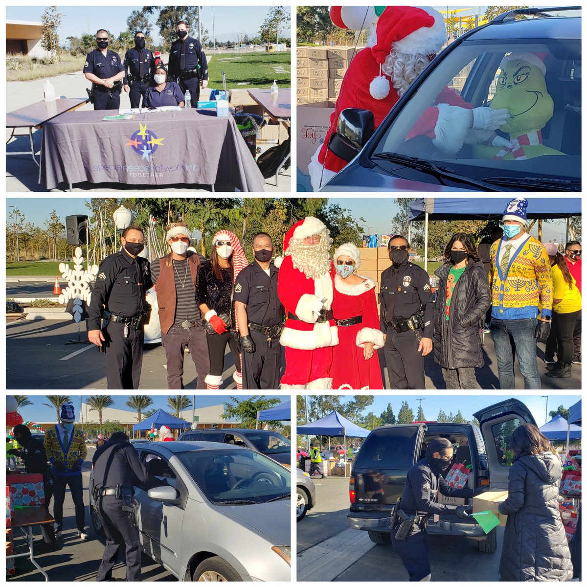 LAPDCastro's tweet photo. Thank you @SpecialNeedsLA for allowing @LAPDHQ spread the Holiday Cheer at your 12th Annual Christmas Food and Toy giveaway.  The smiles on everyone's faces made all the hard work well worth it!  Not even the Grinch could stop us. https://t.co/LLeMhRoODD