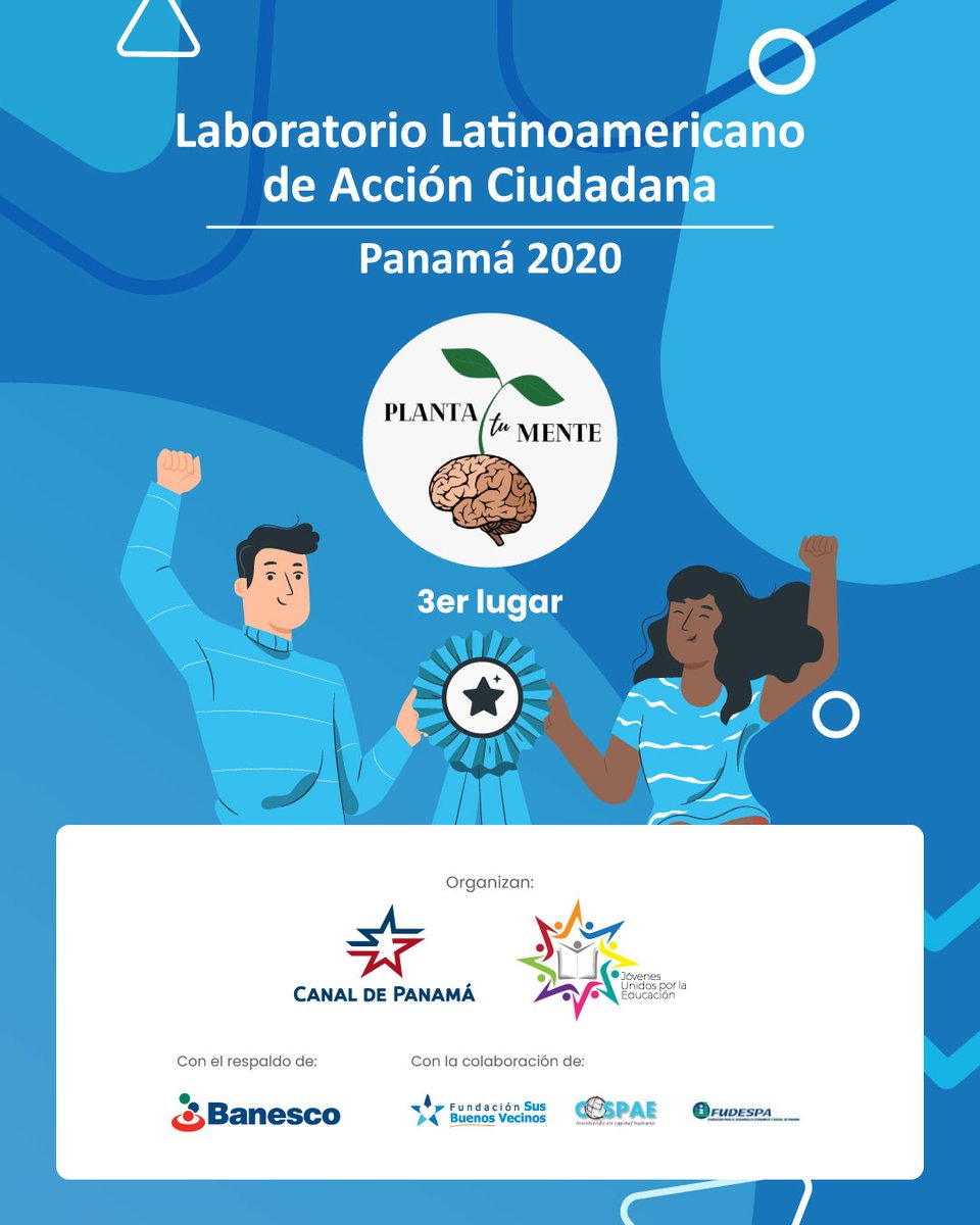 JovenesUxLaE's tweet photo. Día histórico, hoy #GanóPanamá🇵🇦 Los 15 proyectos del #LLAC20, versión 1.0, se presentaron, ante un jurado de alto calibre 🔝

Reconocemos con mucho entusiasmo a los ganadores 👏
1er lugar #AMBIA
2do lugar #SanaSimul
3er lugar #PlantaTuMente
4to lugar #Communitas 
5to lugar #Soda https://t.co/YSLddfZ7dK