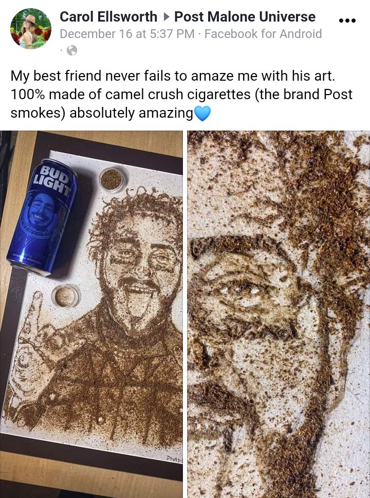 MsPrankster's tweet photo. Hey @PostMalone did you see this? https://t.co/FmxeSgG0uP