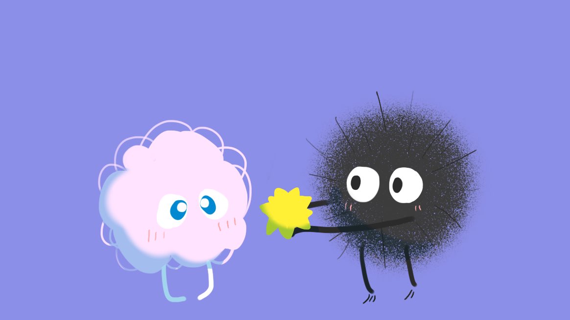 pupchans's tweet photo. what if 😳 i gave the soot sprites a gf 😳 

she is made of pocket lint https://t.co/5y7nMDXujY