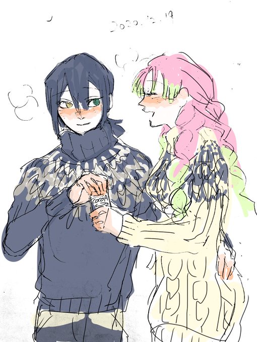 なぎささんがTwitterに投稿した甘露寺蜜璃(鬼滅の刃)のイラスト。