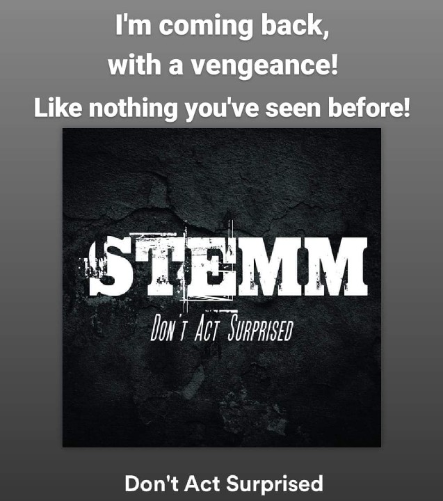 5TEMM's tweet photo. So step aside! I'm finally free!!!!!!
#STEMM2020 #THEREISNOUSWITHOUTU #TILLWEDIE #RAISETHEBAR #BUILDINGAMONSTER #DONTACTSURPRISED https://t.co/55HH6gZgZd