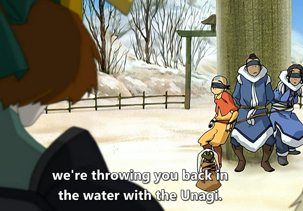 The Kyoshi warriors are heavily inspired by feudal JapanUnagi = Japanese for freshwater eelOr...if you've watched Friends..."A state of total awareness"(that's not real, don't listen to Ross the Worst Friend of Them All)