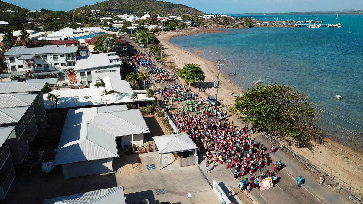 One of the proudest moments of my life was at the festival opening, carrying the Uluru Statement at the very front of a procession with elected leaders from my island home. This photo shows us, ppls of Zenadth Kes - it was spectacular - the colours, the warup (drum), & singing.