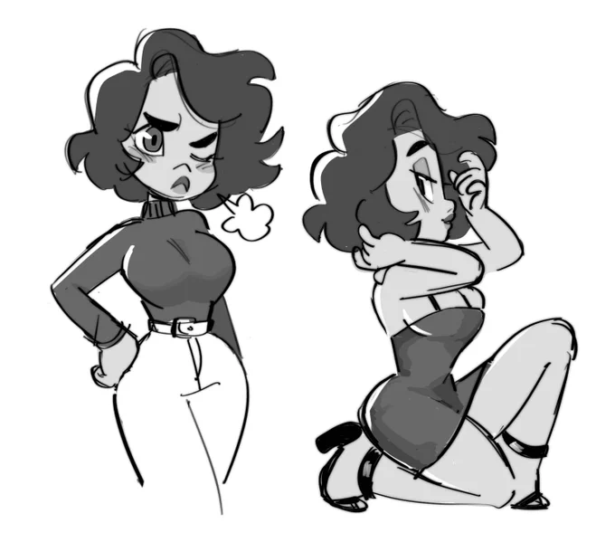 a couple cool down drawings of my oc reyna between commissions ?‍♀️ 
