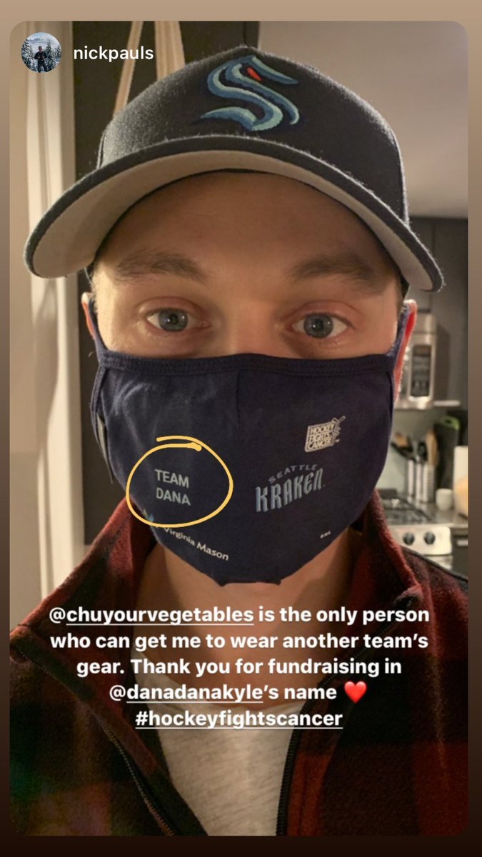 chuurveg's tweet photo. Our @SeattleKraken hockey fights cancer masks finally made it across the border. Sending all of our love to Dana in her fight. ❤️❤️ #TeamDana #DKStrong #HockeyFightsCancer https://t.co/TAi4d9IaYr