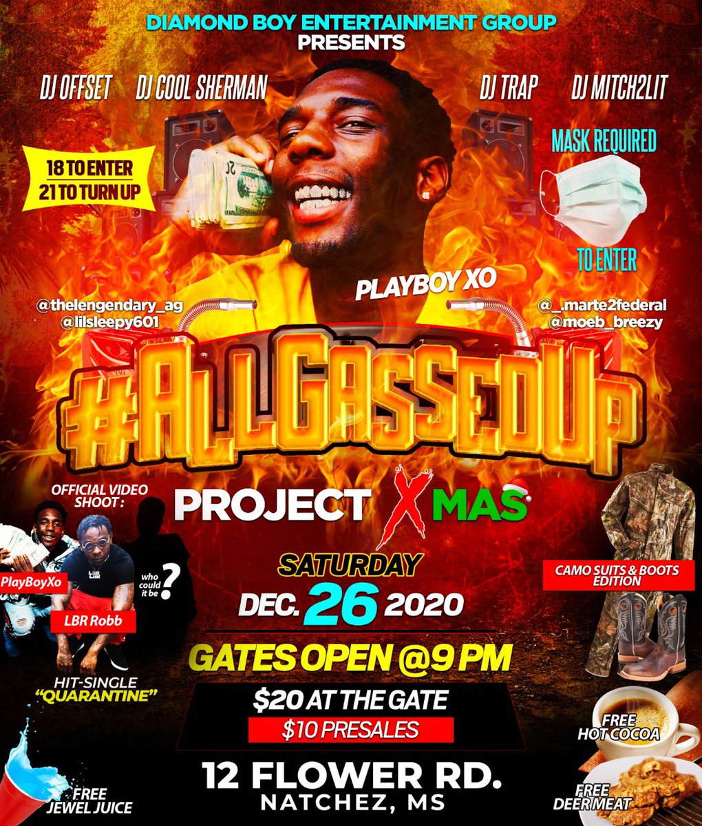 diamondboy_ent's tweet photo. If any of my people in the Alcorn area, we have a very cool vibe taking place in Natchez.

This is a personal invite to The Yard.

@4gplayboyxo LIVE!
    Mr. “Booted Up”

   $20 AT THE GATE
     [$10 PRESALES]

        12 Flower Rd.
        Natchez, MS
   @diamondboy_ent https://t.co/MUOeMBFaCi