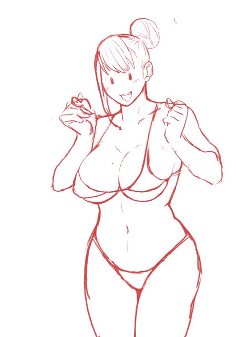 顔はデフォルメなのに身体がやらしいお姉さん 