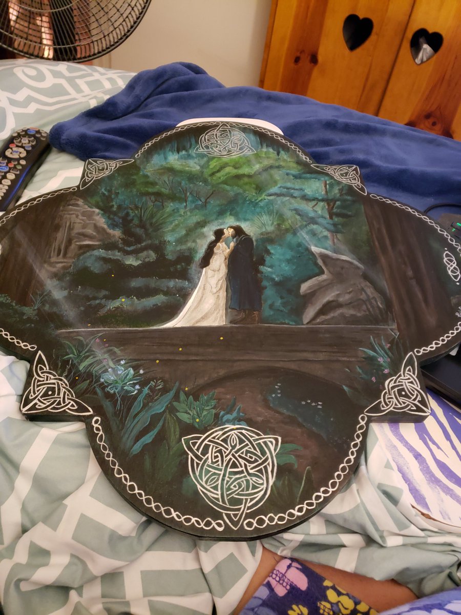 StarlaKali's tweet photo. Can I just say how happy this painting makes me? @firstpinkchaos you are an amazing qnd gifted, talented beautiful woman.  Thank you so much. (Sorry for my horrible picture taking skills) https://t.co/CQ2rivv1YX