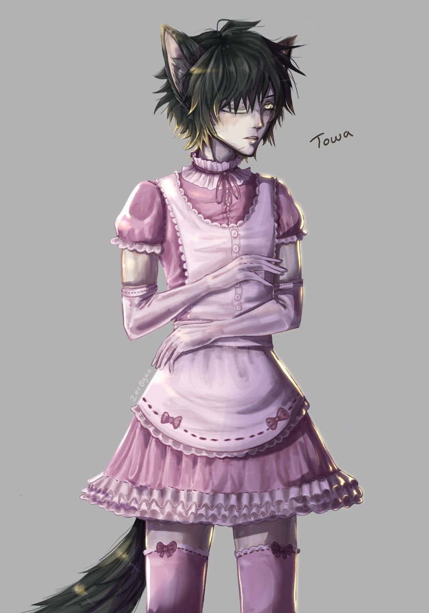 raezyuri's tweet photo. i hate how this turned out anyway catboy maid towa :) #slowdamage #slowdamagefanart #digitalart https://t.co/bzsyTwEo8v