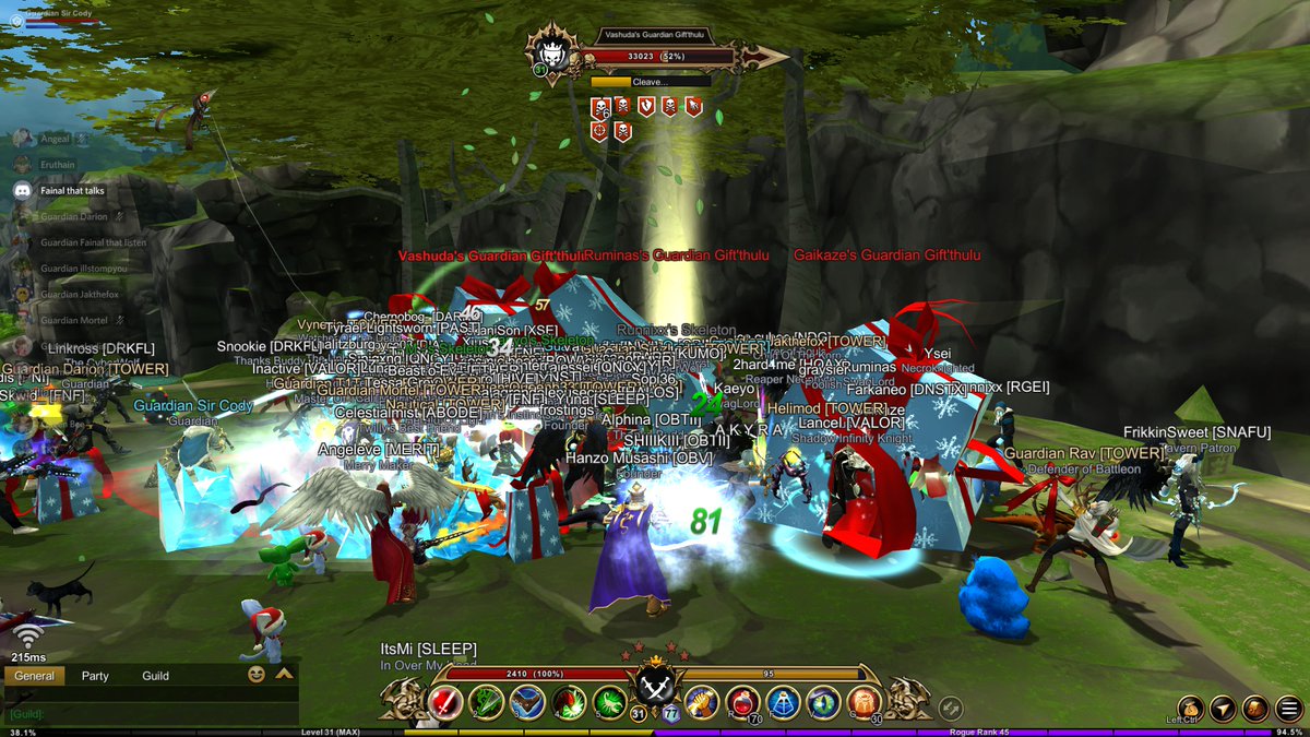I want to humbly thank everyone that attended the Guardians Guild gifting event.

On this opportunity the Guardians as an organization spawned a total of 155 GIFT'THULU!!!

I hope you guys were able to benefit with awesome rewards from the event!

Some of the highlights.

#AQ3D