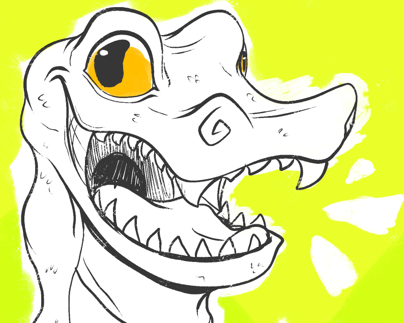 MaxieMasters_'s tweet photo. Hope to be an Children's Book illustrator, drawing silly gators like this https://t.co/ZvrmTn8Qnc