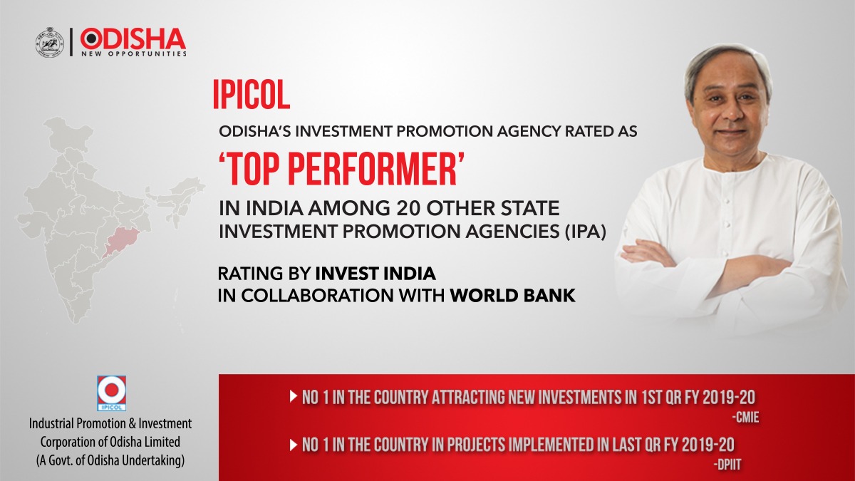 InvestInOdisha's tweet image. @InvestInOdisha becomes the ‘Top Performer’ in the state IPA ratings published by @investindia and @WorldBankIndia.

#IPICOL has scored 98% in the assessment.

#TeamOdishawins #InvestOdisha
