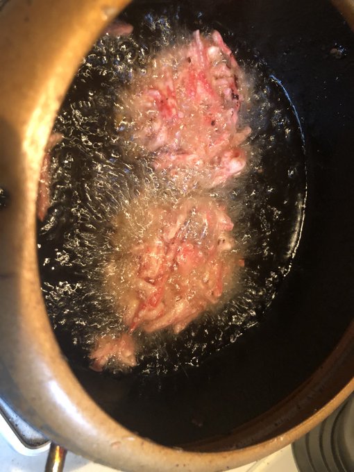 最近紅生姜のかき揚げにハマってる 