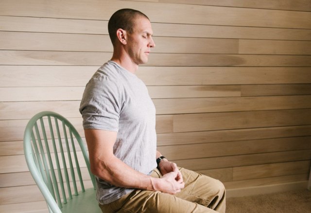 Step 1 :- Assume correct posture.By correct posture i mean any posture in which you're comfortable but keep in mind that your spine/back should be straight/erect.One of the easiest postures are given in the pic.After you have achieved the correct posture try not to move.