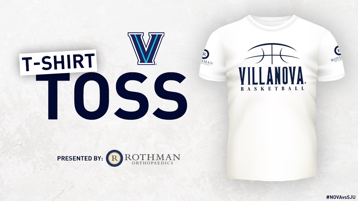 NovaMBB's tweet image. #NovaNation- It’s time for a Virtual 
T-Shirt Toss‼️

RETWEET for a chance to win a Villanova Basketball T-Shirt courtesy of our friends at @RothmanOrtho! 

#NOVAvsSJU