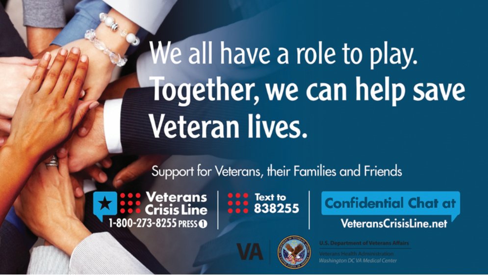 DCVAMC's tweet photo. Are you a Veteran in crisis or concerned about one? Connect with the Veterans Crisis Line 24/7: Call 1-800-273-8255 , press 1; or Text to 838255: or chat
https://t.co/zJjeUxGZ2a https://t.co/G2KmY1y8NP