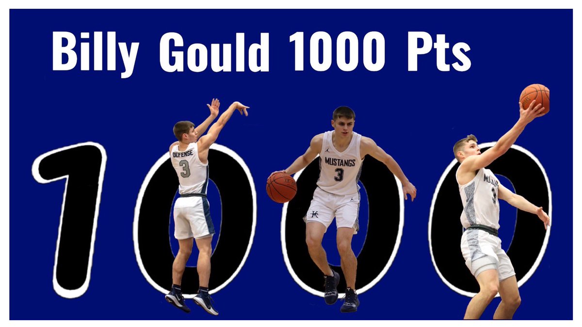 Congrats to @BillyGould_24 on reaching 1K points today! Great job #3!  1️⃣0️⃣0️⃣0️⃣ 🏀🏀🏀