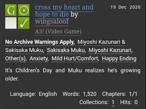 my fic for @a3_week's four seasons with you zine is now available on ao3! ive written about muku, anxiety over the future, and kazunari being the best brother figure possible please check the other works in the zine! archiveofourown.org/works/28183968