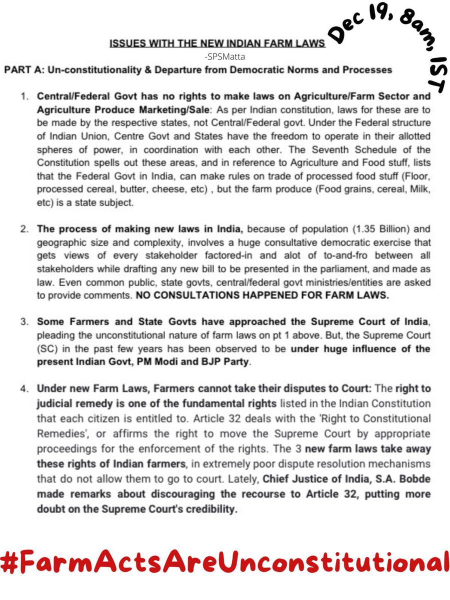 IamAmrinderGill's tweet photo. #FarmActsAreUnconstitutional https://t.co/8Gi6ezVDs2