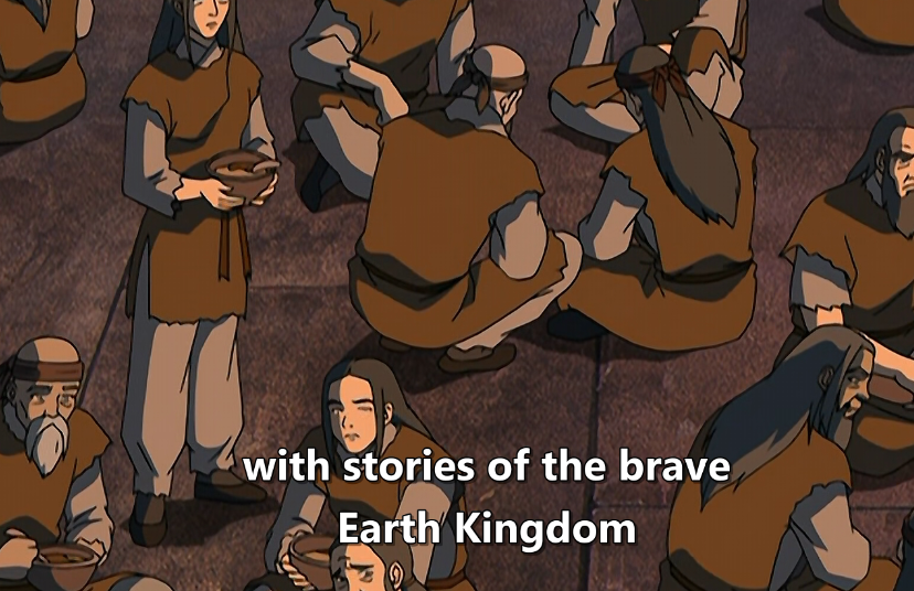 It makes such an interesting dichotomy when Katara then reveals what the Water Tribe thinks of the Earth Kingdom - bold and courageous