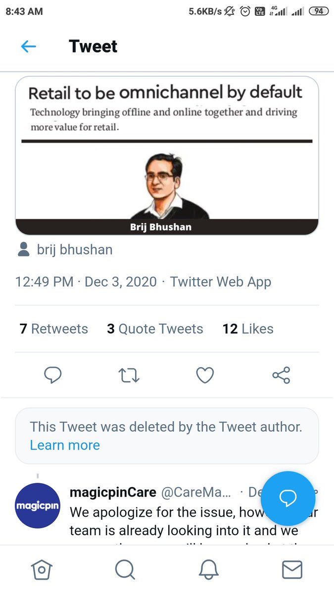 sknagmoti's tweet photo. @CareMagicpin @mymagicpin My all comments removed by @anshoo as he knows that my comments will expose frauds of Magicpin.
This is not expected by CEO and Co-founder of the app.
He must be taken responsibility and should stop the frauds.
Is he fraudster?
#FraudMagicpin https://t.co/WvPMv4vZik
