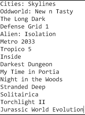 @Axeloy_ @PruebaFailed @SavedYouAClickV this is the 'leak' list i've seen, I saw it yesterday and considering that it got the Long Dark today I think its correct