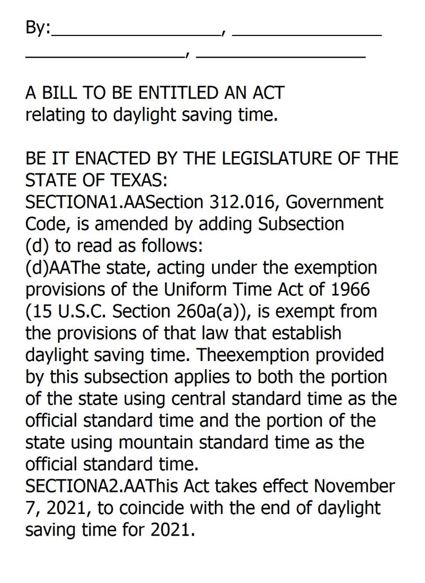 HoboMartha's tweet photo. @JudithZaffirini @Menendez4Texas @LtGovTX @DanPatrick @SenCreighton @SenBryanHughes @SenBobHall @SenatorBirdwell @TexasSenateGOP @GovAbbott @GregAbbott_TX  Opt OUT of Daylight Saving Time; Adopt year-round Standard Time.  #GetErDoneIn21. https://t.co/T6BHcTPdCu