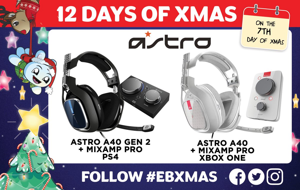 EBGamesAus's tweet image. We've had a full week of #EBXmas! Today we've got 2 Astro A40 + Mix Amp Pro Headsets to giveaway for PlayStation 4 and Xbox One! 🎧 

For your chance to WIN, like this post, RT and tell us which platform you'd like! GOOD LUCK!

T&amp;amp;C's: bit.ly/37vQuxy