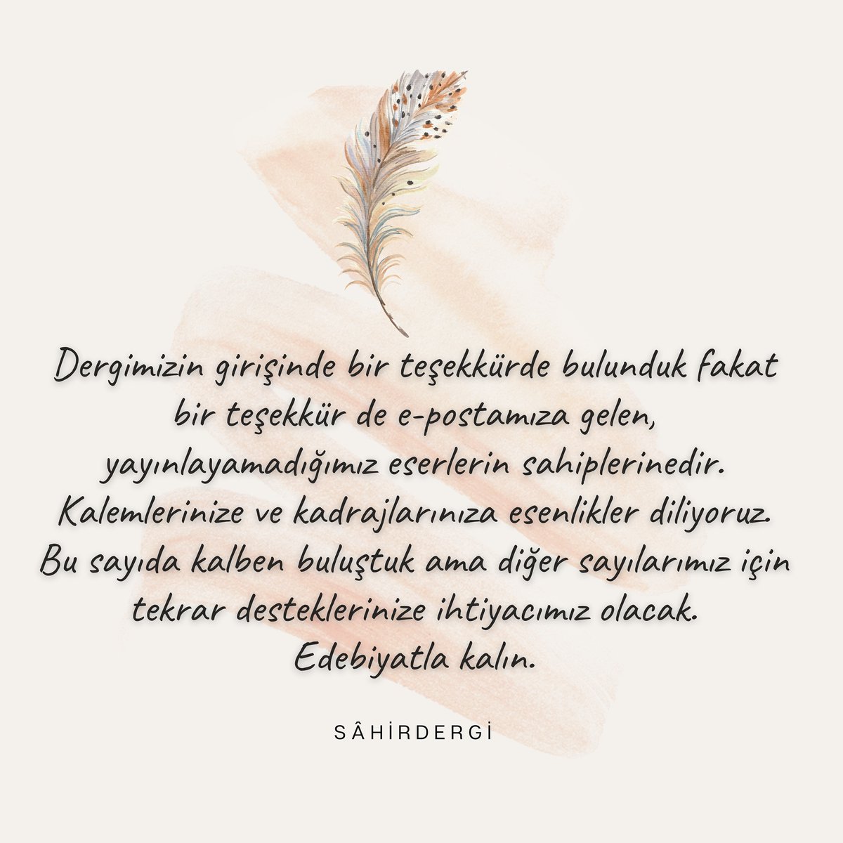 Bir mesajımız var. ✉